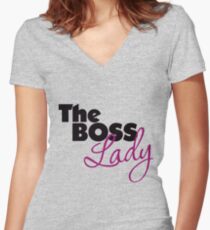 Die Chefdame Shirt mit V-Ausschnitt