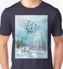 Winter forest deer deer Christmas Merry Christmas Slim Fit T-Shirt