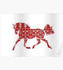 Horse silhouette knitting pattern Poster