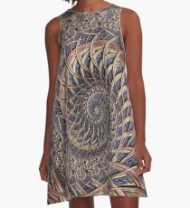 Neutral Spiral A-Line Dress