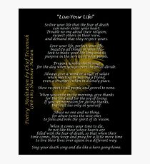 Lámina fotográfica Pluma dorada "Live Your Life" de Chief Tecumseh