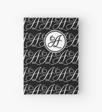 Letter A Monogram In Black And White Hardcover Journal