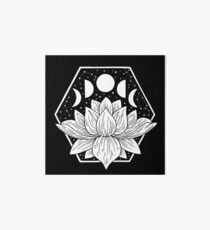 Moonlight Lotus Flower - Geometric Illustration Art Board Print