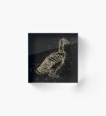 Bird colors wings golden ornament Gold Acrylic Block