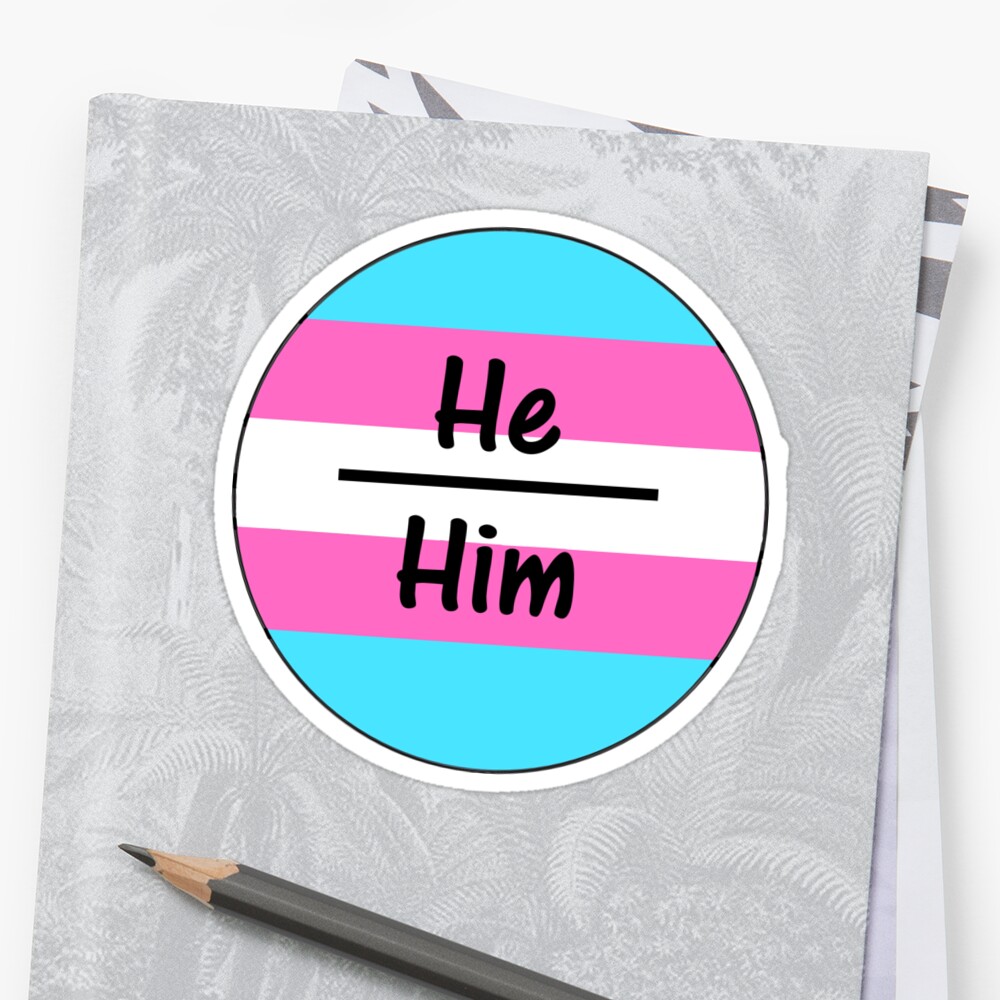 Transgender Trans Man Hehim Pronouns Patch Ftm Sticker By Ahayz Redbubble 7598