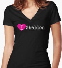 I Heart Sheldon | Love Sheldon Women's Fitted V-Neck T-Shirt
