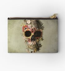 Garden Skull Light Zipper Pouch