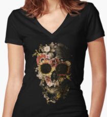 Garden Skull Light Fitted V-Neck T-Shirt