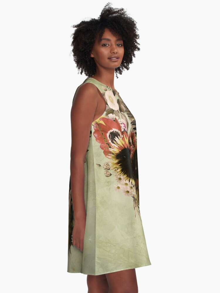 Alternate view of Garden Skull Light A-Line Dress