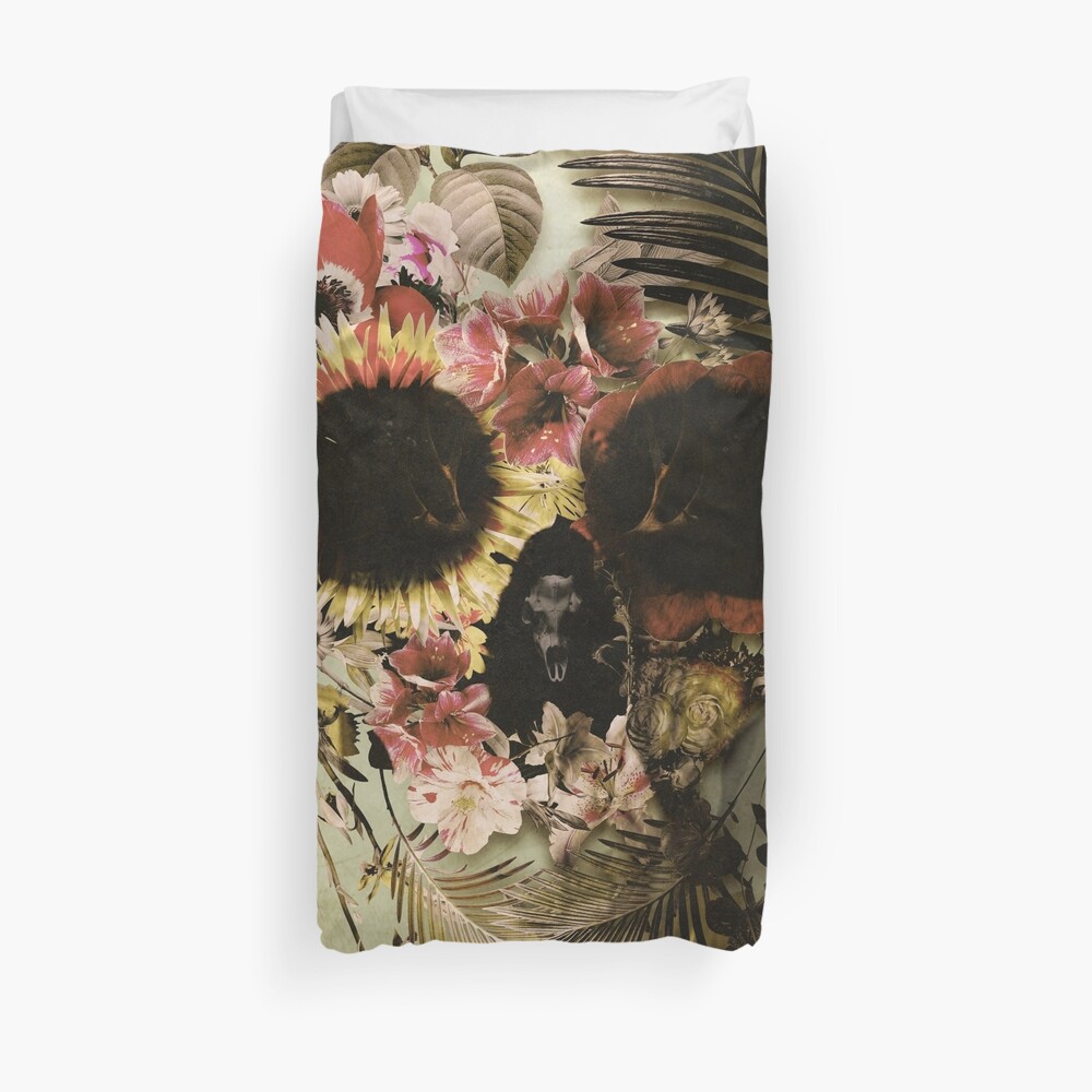 Garden Skull Light Duvet Cover