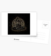 Postales Pie turkey eating golden ornament Gold