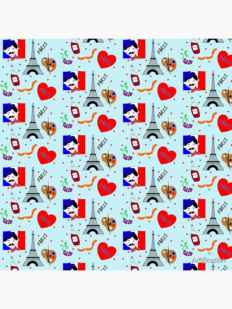 "Paris France Cute Design" Throw Pillow by Artification Redbubble