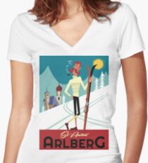 St Anton Arlberg poster Women's Fitted V-Neck T-Shirt