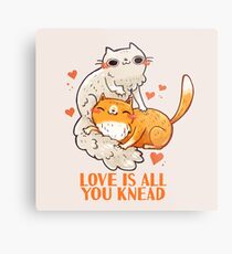 Cute Cats - Love is all you knead Metal Print