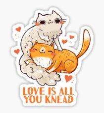 Pegatina Cute Cats - El amor es todo lo que amasas