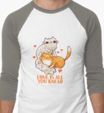 Cute Cats - Love is all you knead Men's Baseball ¾ T-Shirt