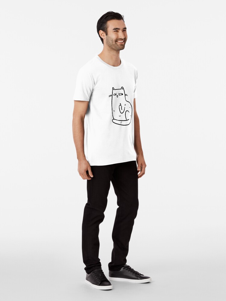 cat giving the finger t shirt