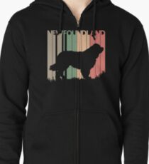 Newfoundland Dog Silhouette Zipped Hoodie