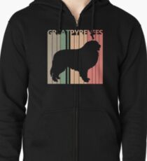 Great Pyrenees Dog Silhouette Zipped Hoodie