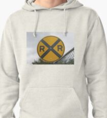 Railroad Crossing Road Sign #Railroad #Crossing #Road #Sign #RailroadCrossing #RoadSign #RailroadCrossingRoadSign #traffic #safety #danger #caveat #symbol #forbidden #travel #guidance #sky #street Pullover Hoodie