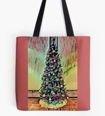 Christmas Tree Red Theme Tote Bag