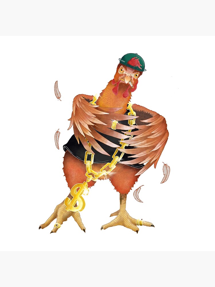 "Gangsta Chicken" Throw Pillow by SadHenri Redbubble