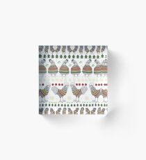 Christmas Chicken Knit Acrylic Block