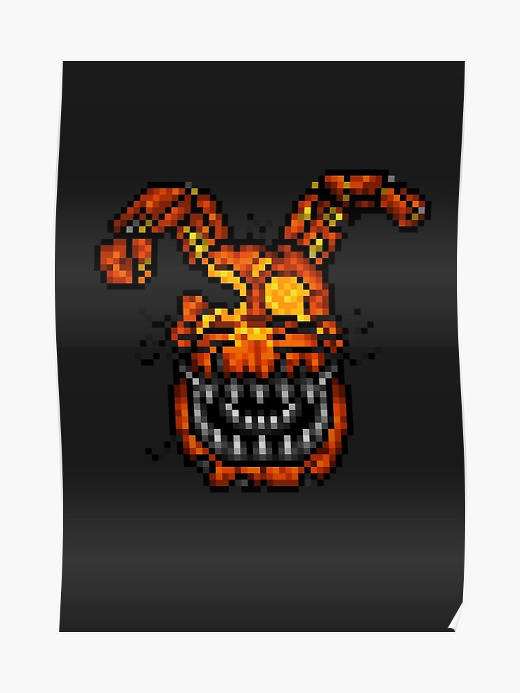 Jack O Bonnie Five Nights At Freddys 4 Halloween Pixel Art Poster - fnaf world jack o bonnie