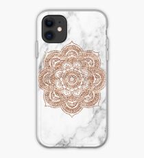 Rose gold mandala on marble iPhone Case