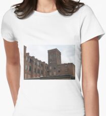 #town #facade #architecture #city #sky #outdoors #brick #old #ancient #religion #tower #horizontal #colorimage #famousplace #locallandmark #nationallandmark #residentialdistrict #nopeople Women's Fitted T-Shirt
