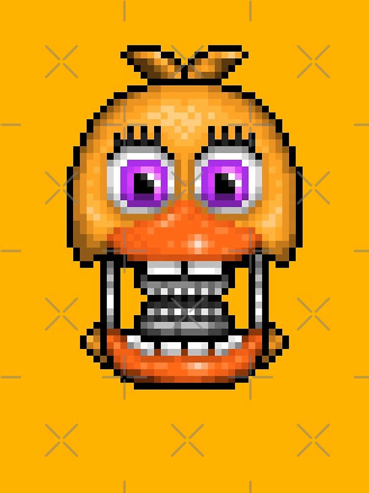 "Adventure Withered Chica - FNAF World - Pixel Art" Drawstring Bag by