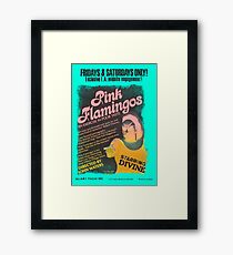 Pink Flamingos Distressed Framed Print