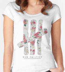 New Politics Floral Women's Fitted Scoop T-Shirt