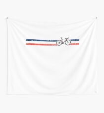 French Cyclist Flag France Bike Racing Bicyclist Black Wall Tapestry