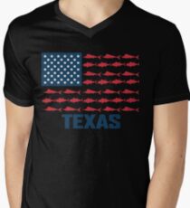 Amerikanisches Salzwasserfischen Texas T-Shirt mit V-Ausschnitt