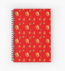 Cuaderno de espiral Patrón tropical rojo