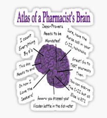Funny Pharmacist's Brain T-Shirt Sticker