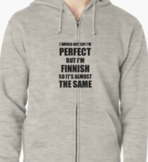 Funny Finnish Gift for Finland Pride Perfect Husband Wife Present Zipped Hoodie