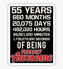 55th Birthday Shirt | Birthday Countdown | Of Being Awesome Sticker