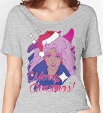 Jem and the Holograms 80s 1980s Cartoon Merry Christmas Greeting Ugly Sweater Women's Relaxed Fit T-Shirt