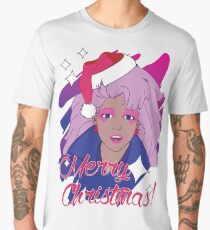 Jem and the Holograms 80s 1980s Cartoon Merry Christmas Greeting Ugly Sweater Men's Premium T-Shirt