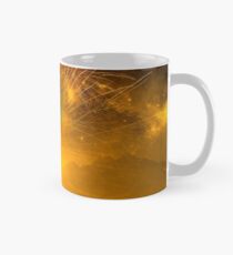 Golden Fireworks Above The Mountains At Sunset Mug