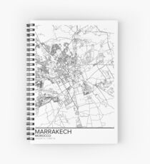 Marrakech map poster print wall art, Morocco gift printable, Home and Nursery, Modern map decor for office, Map Art, Map Gifts Spiral Notebook