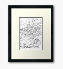 Newcastle-upon-Tyne map poster print wall art, United Kingdom gift printable, Home and Nursery, Modern map decor for office, Map Art, Map Gifts Framed Print