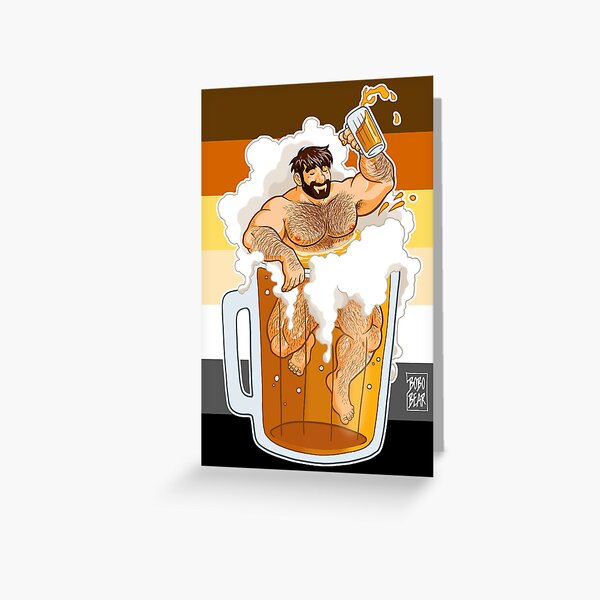 ADAM LIKES A BIG BEER Greeting Card