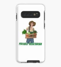 Funda/vinilo para Samsung Galaxy Proudly Vegetarian Lady / Vegetarisch / Vegetarier