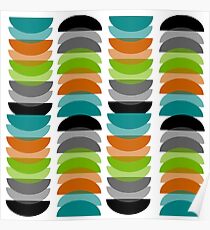Mid-Century Modern Half Moons Abstract Poster
