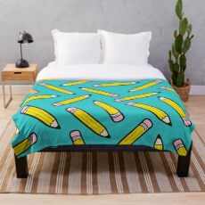 Pencil Power Blue Muster Fleecedecke