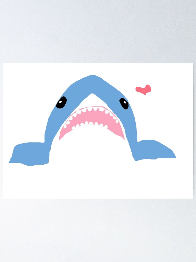 Ikea Shark Love Poster By Marenelise Redbubble