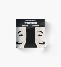 V for Vendetta Minimal Movie Poster Acrylic Block